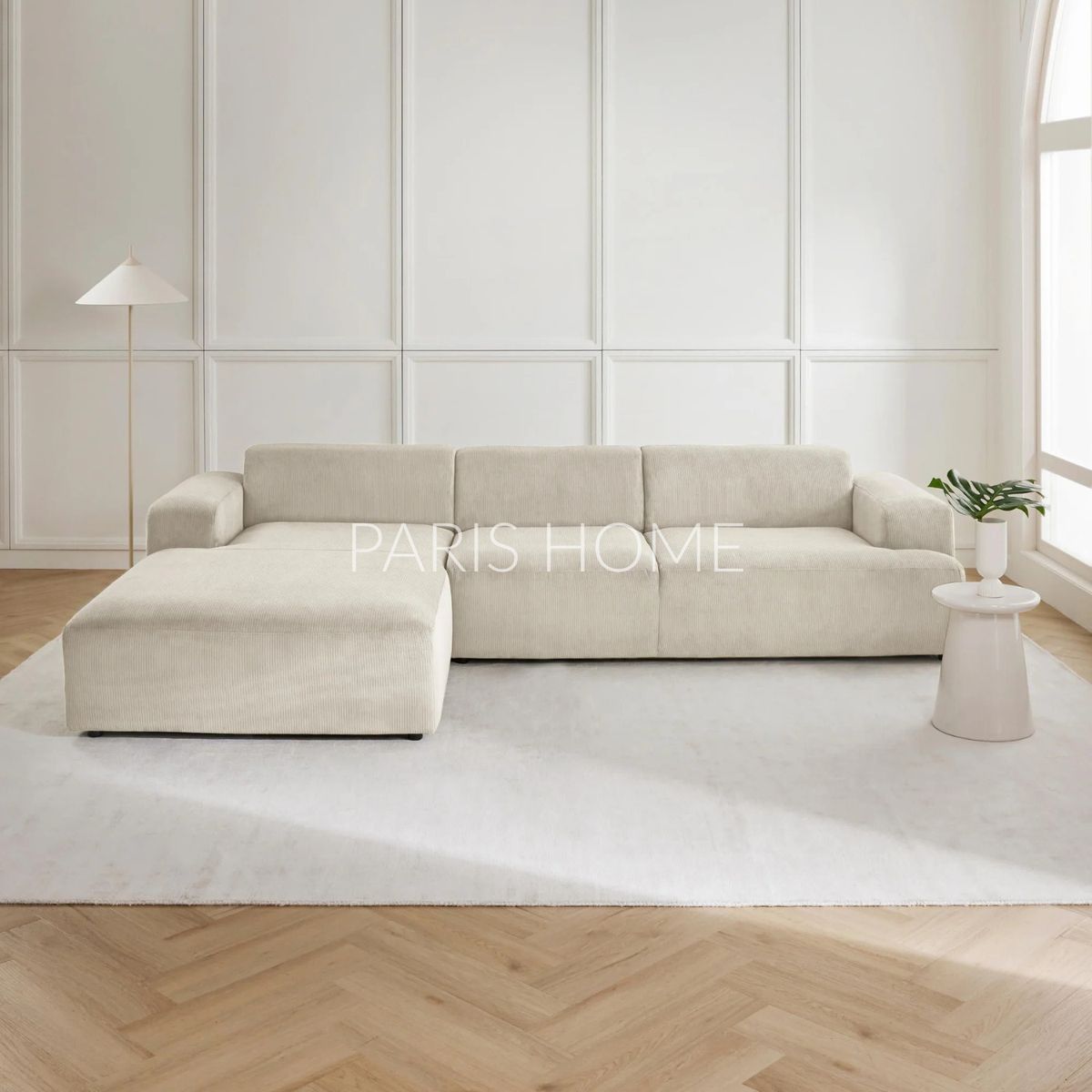 GENERICO - Sofá Izquierdo Seccional Esquinero 4 Plz Gala Pana - Beige Claro