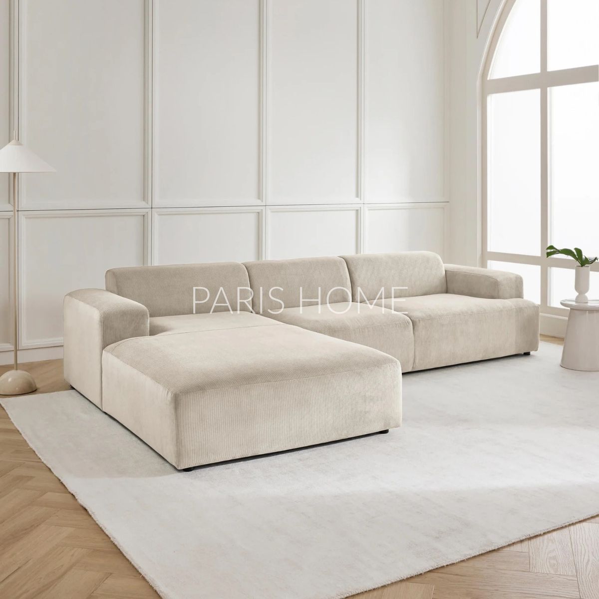 GENERICO - Sofá Izquierdo Seccional Esquinero 4 Plz Gala Pana - Beige Claro