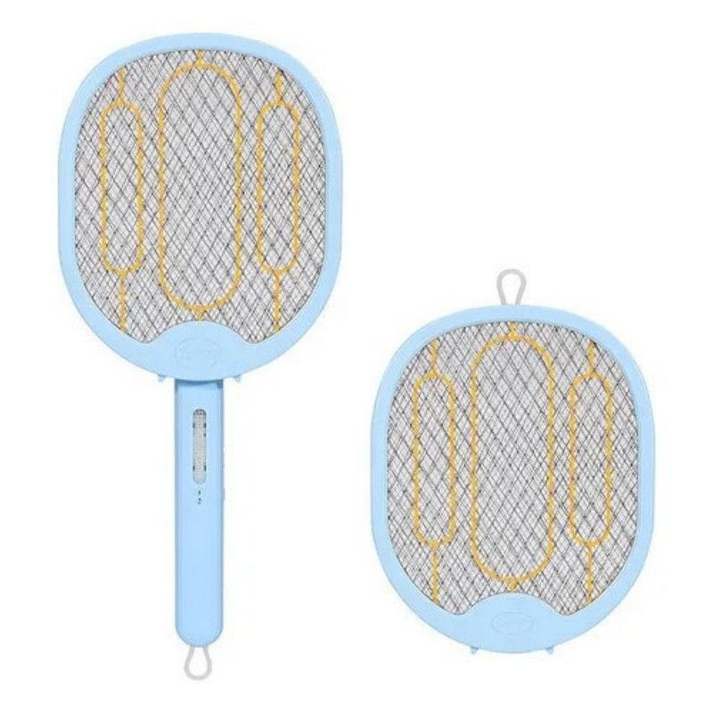 OEM - Raqueta Plegable 180° Mata Mosca Mosquito Recargable Con Usb Celeste