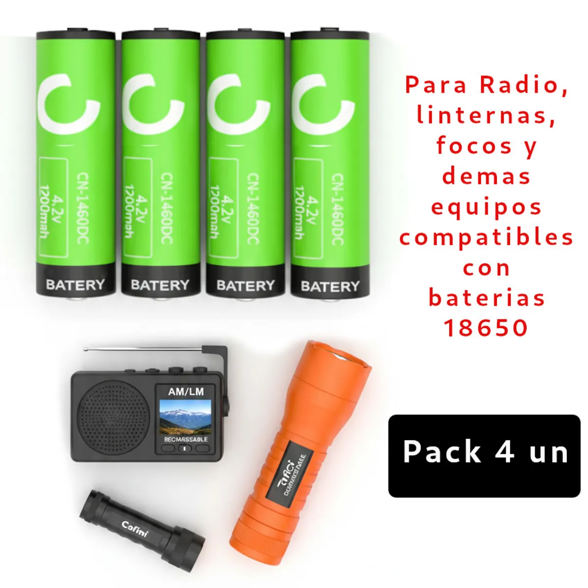 EWTTO - Set 2 Packs 2 pilas baterias litio recargable li ion 18650