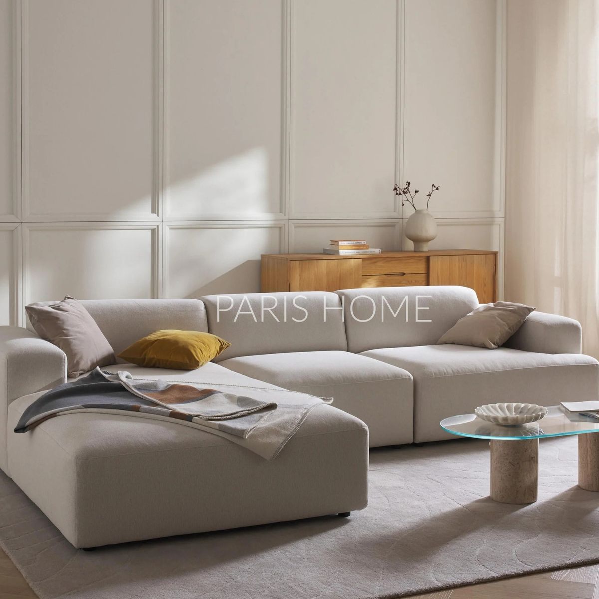 GENERICO - Sofá Izquierdo Seccional Esquinero Gala 4 Plz Tejido - Blanco