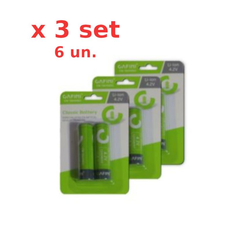 EWTTO - Set 3 Packs 2 pilas baterias litio recargable li ion 18650