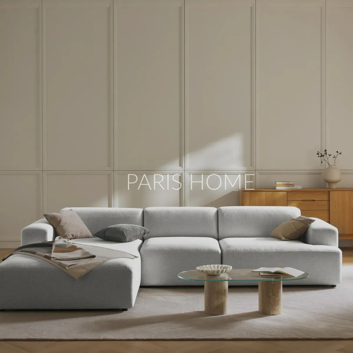 GENERICO - Sofá Izquierdo Seccional Esquinero Gala 4 Plz Tejido - Gris Claro