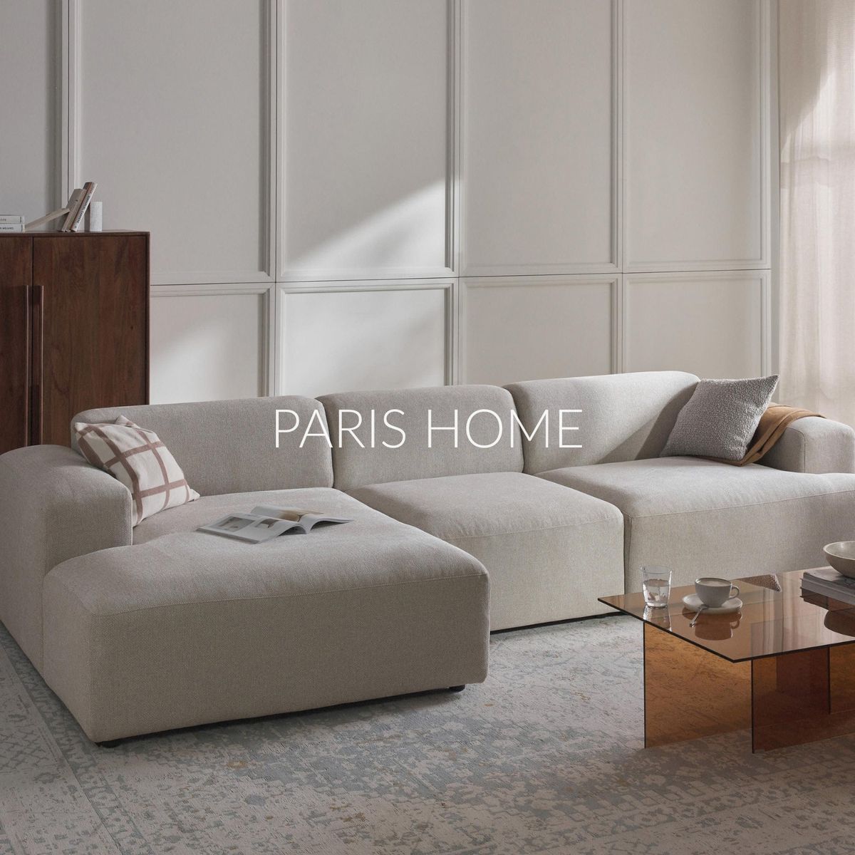 GENERICO - Sofá Izquierdo Seccional Esquinero Gala 4 Plz Tejido - Beige Claro