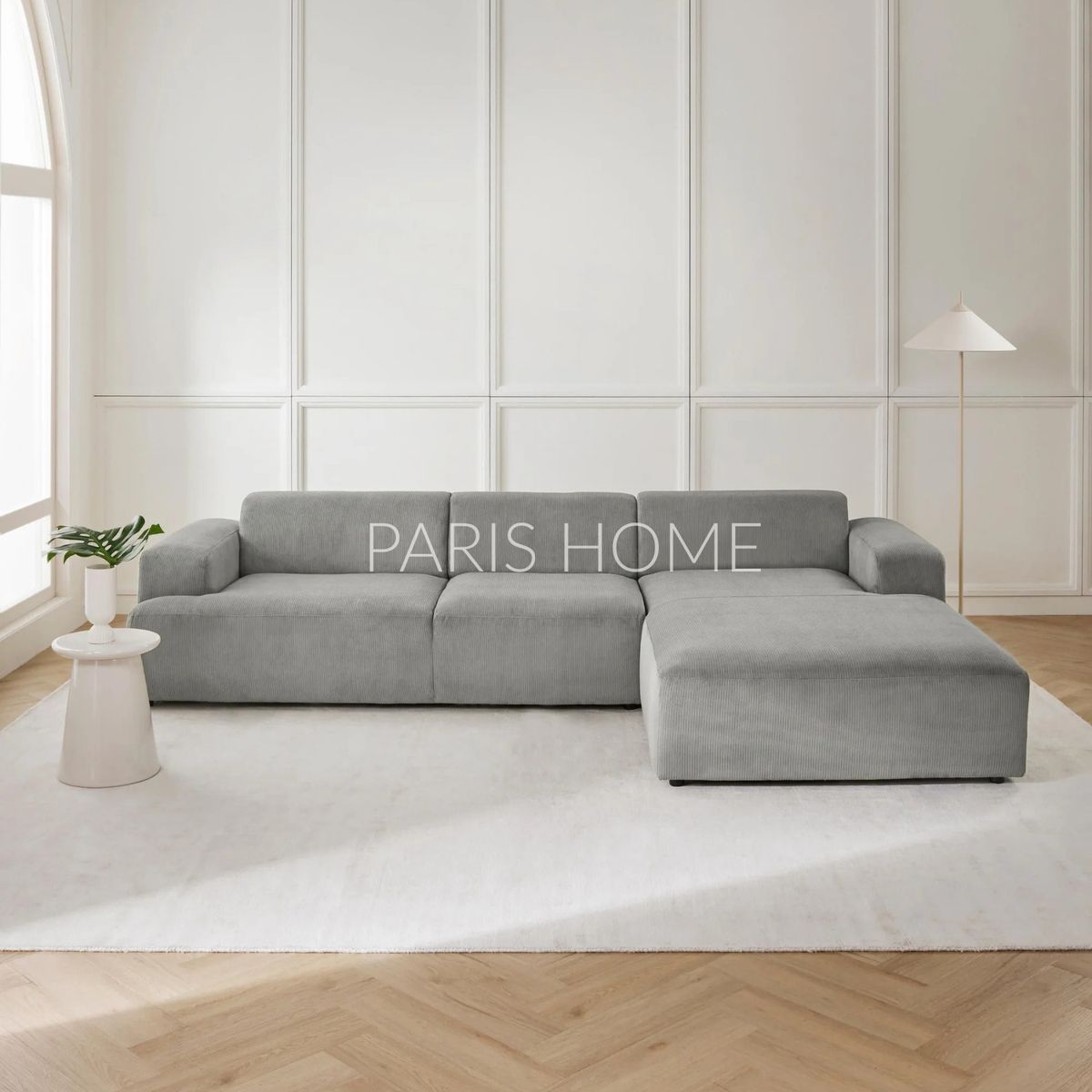 GENERICO - Sofá Derecho Seccional Esquinero Gala 4 Plz Pana - Gris