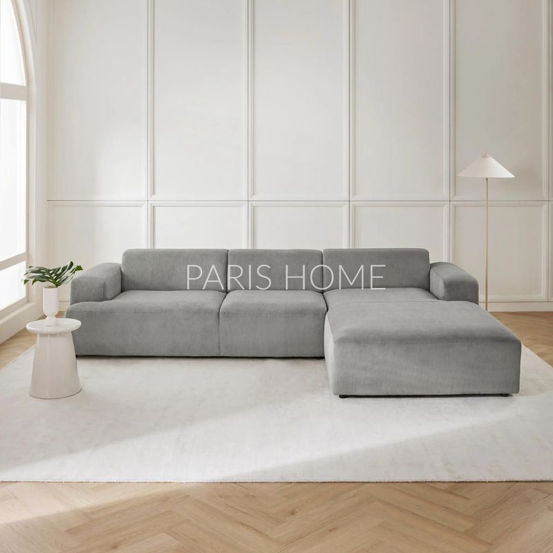 GENERICO - Sofá Derecho Seccional Esquinero Gala 4 Plz Pana - Gris