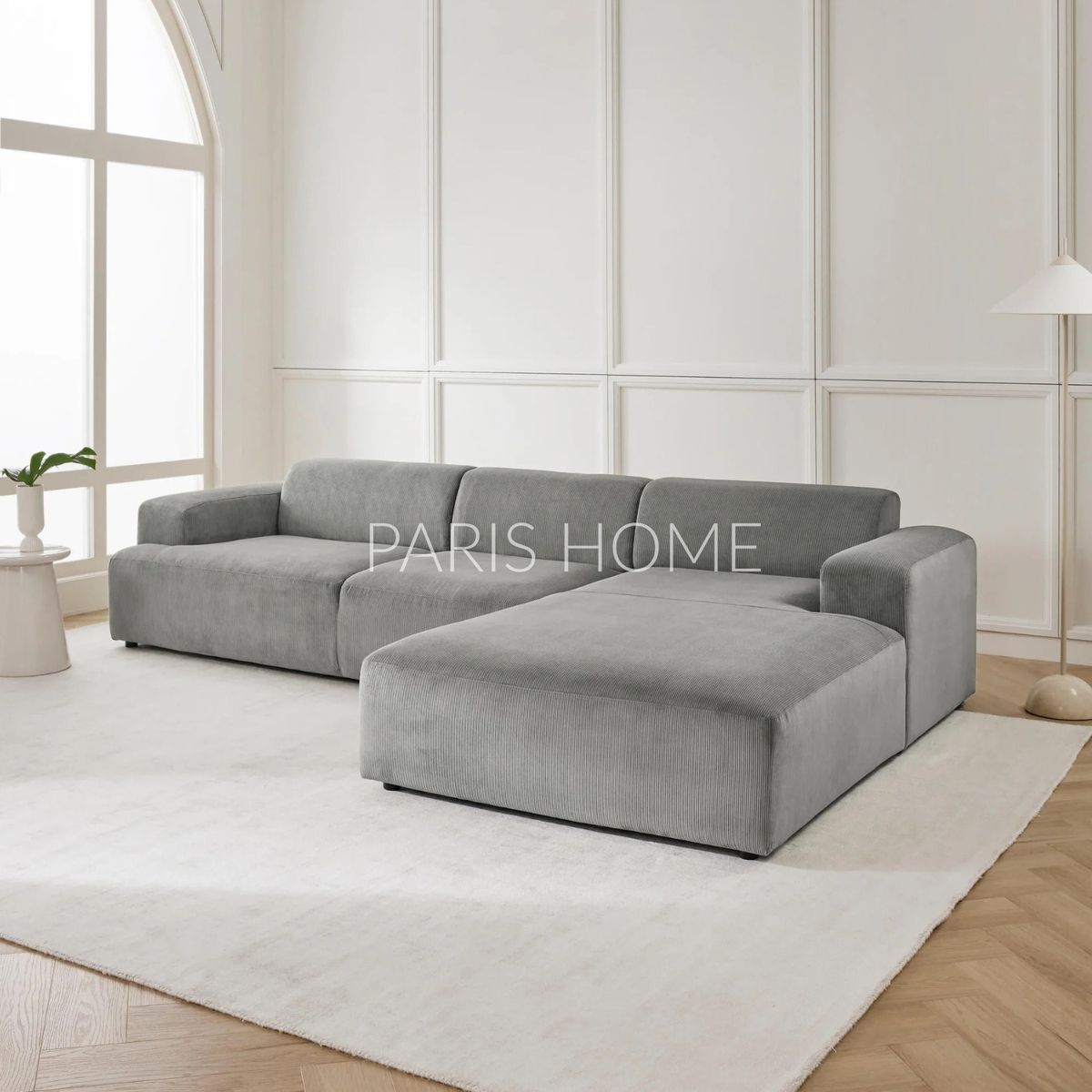 GENERICO - Sofá Derecho Seccional Esquinero Gala 4 Plz Pana - Gris