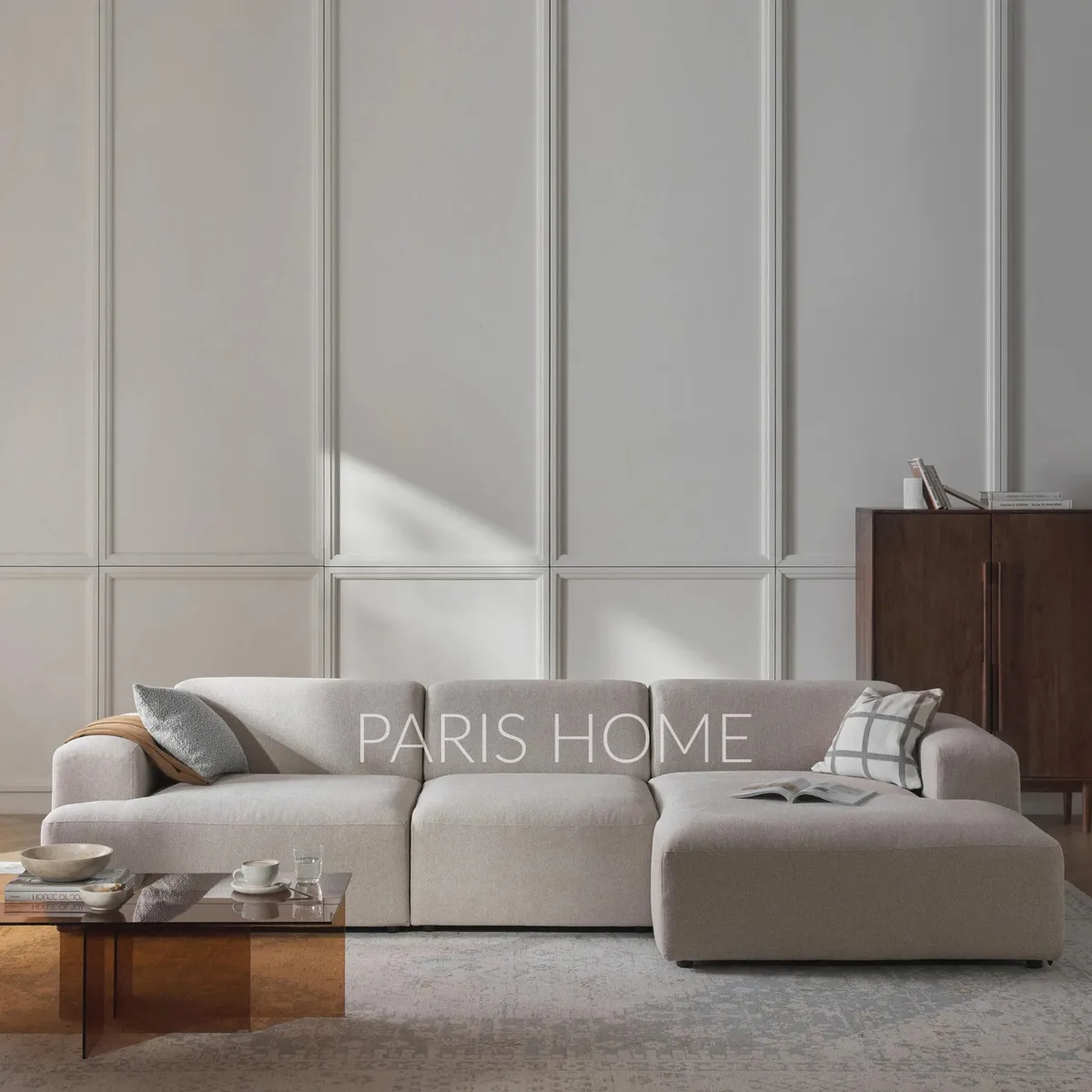 GENERICO - Sofá Derecho Seccional Esquinero Gala 4 Plz Tejido - Beige