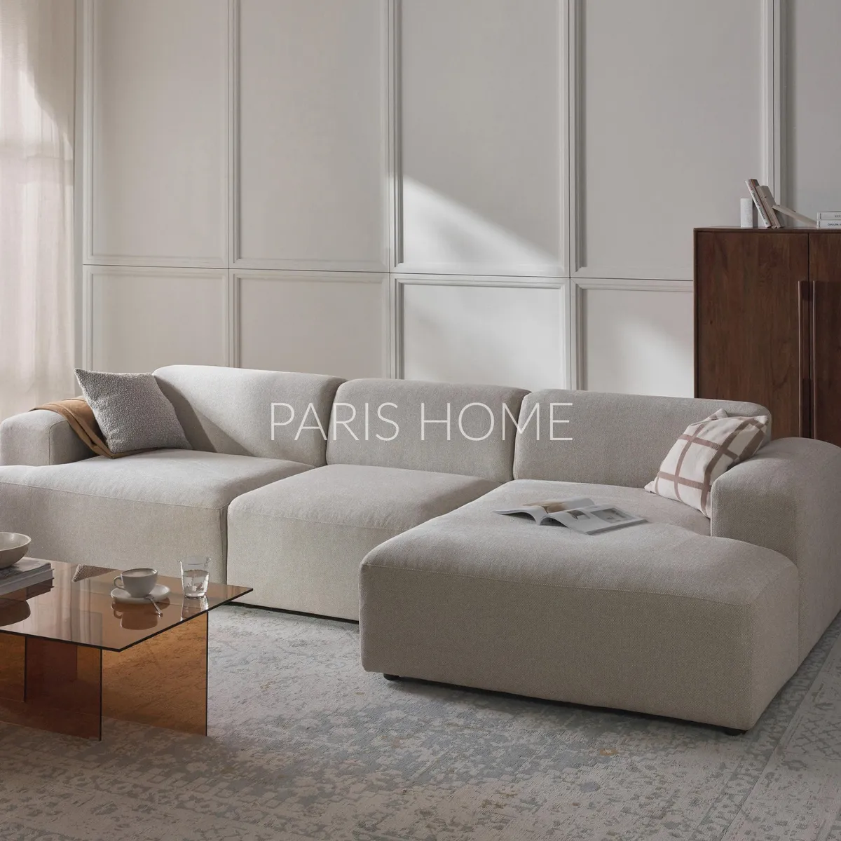 GENERICO - Sofá Derecho Seccional Esquinero Gala 4 Plz Tejido - Beige