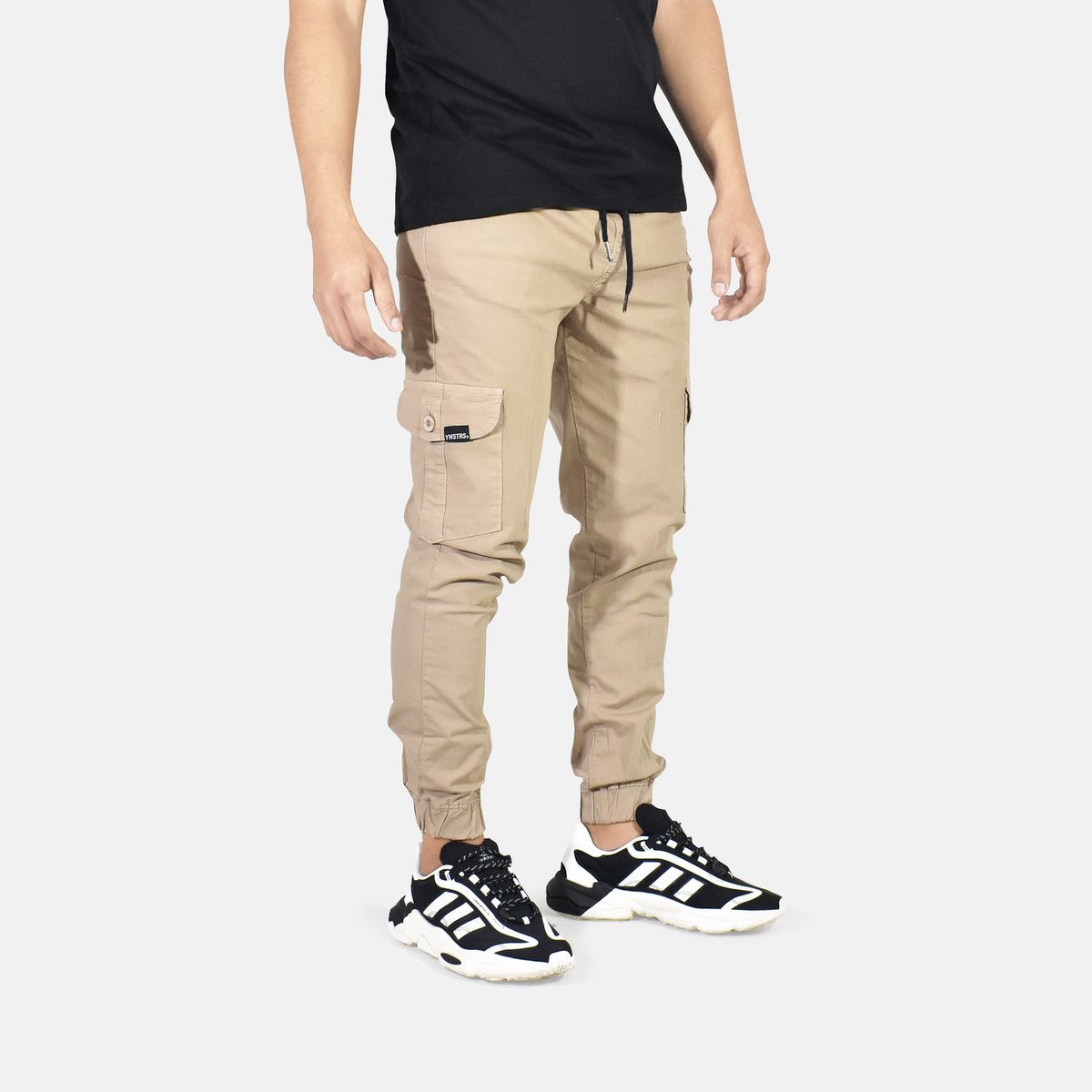 YONISTERS CLOTHING - Jogger Cargo Drill Semipitillo Yonisters Clothing Beige MODA URBANA