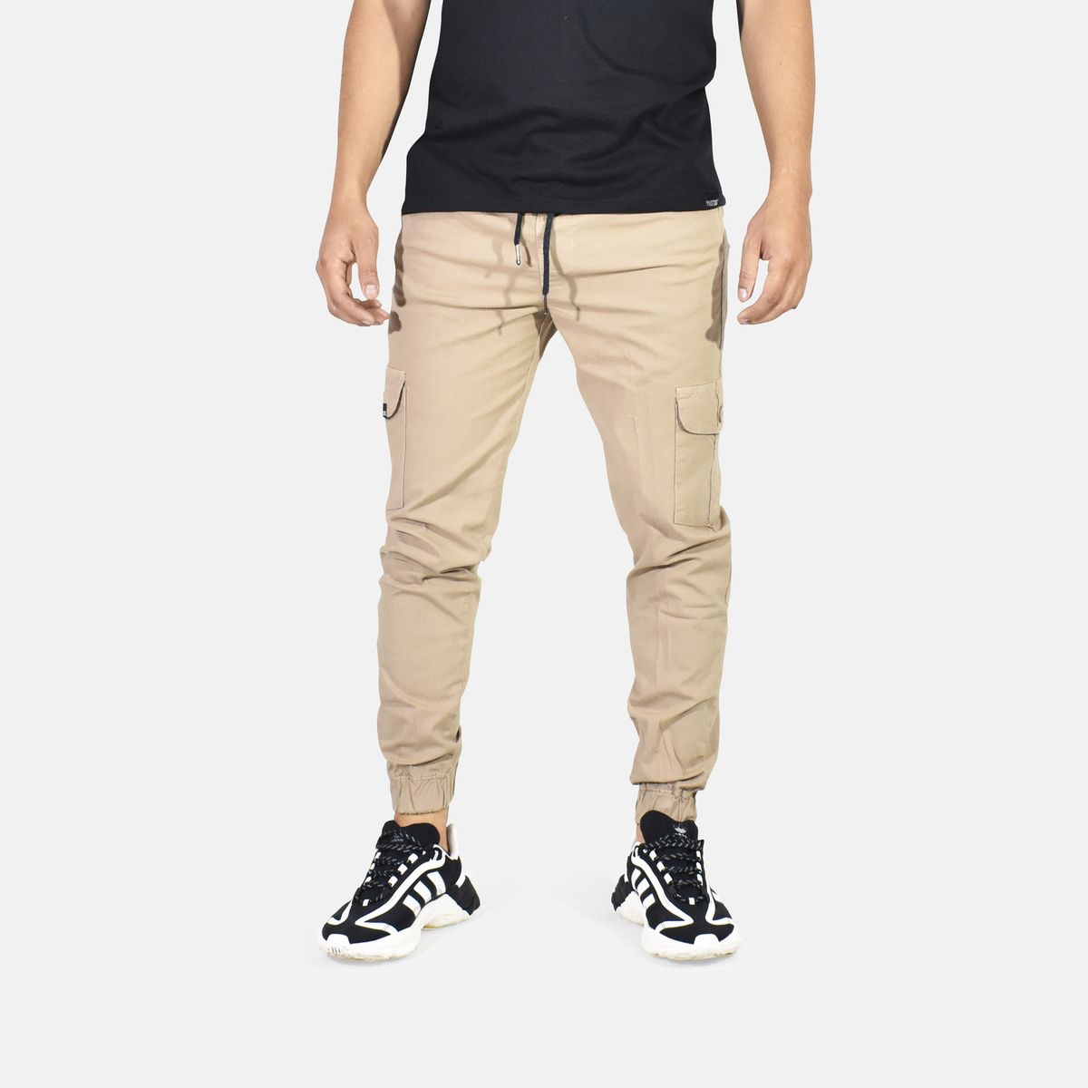 YONISTERS CLOTHING - Jogger Cargo Drill Semipitillo Yonisters Clothing Beige MODA URBANA