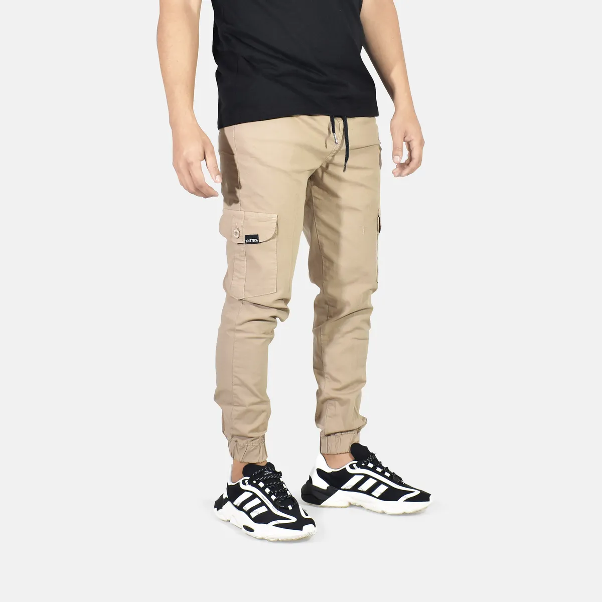 YONISTERS CLOTHING - Jogger Cargo Drill Semipitillo Yonisters Clothing Beige MODA URBANA