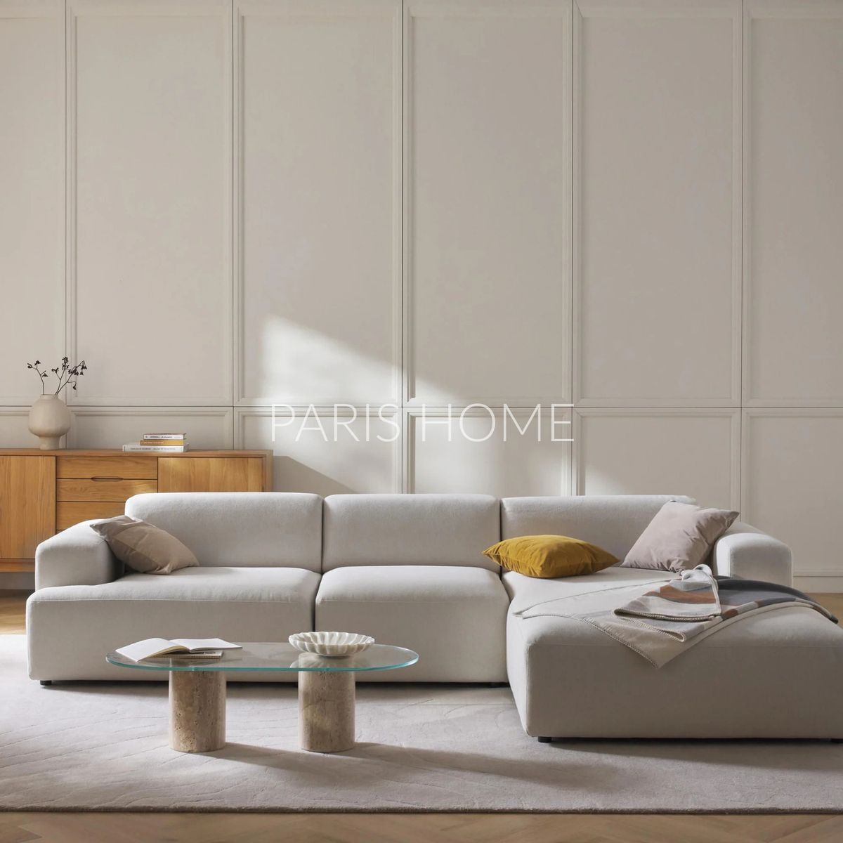 GENERICO - Sofá Derecho Seccional Esquinero Gala 4 Plz Tejido - Blanco