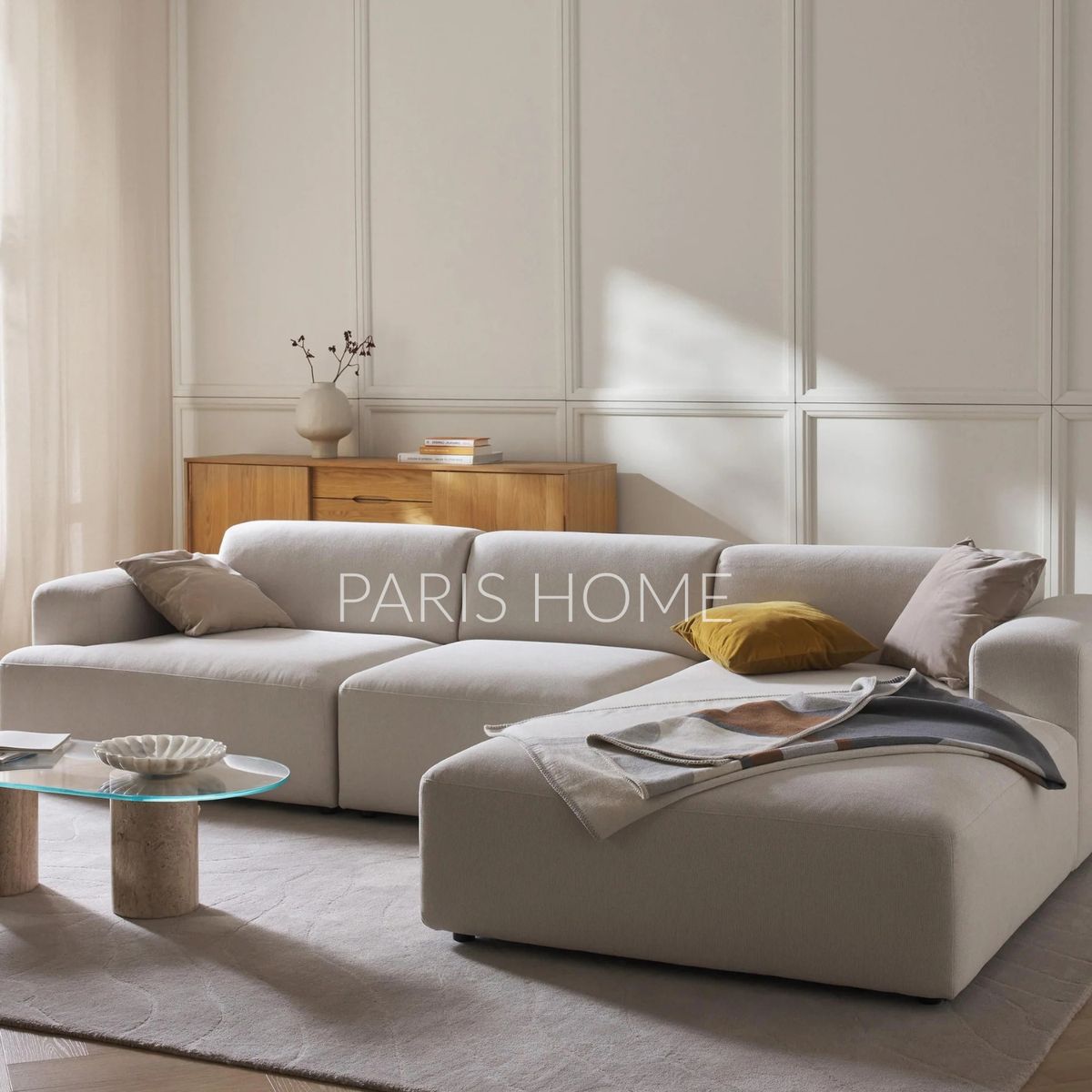 GENERICO - Sofá Derecho Seccional Esquinero Gala 4 Plz Tejido - Blanco