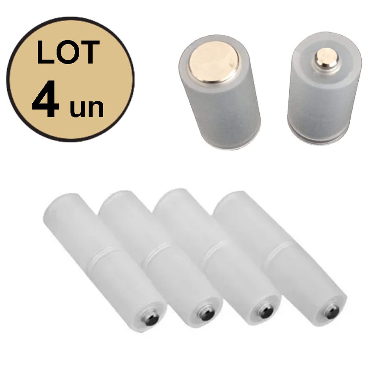 GENERICO - PACK X4 Adaptador De Pila Aaa A Pila Aa Transformador Conversor