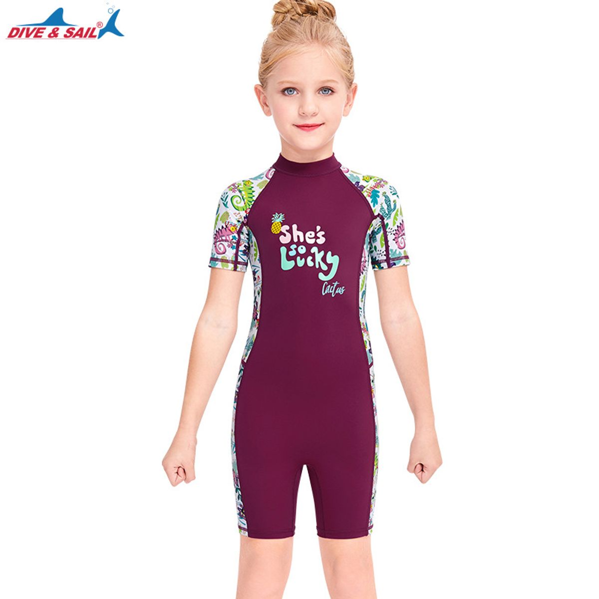 GENERICO - TRAJE DE BAÑO NIÑAS MANGA CORTA CON PROTECCION UPF50