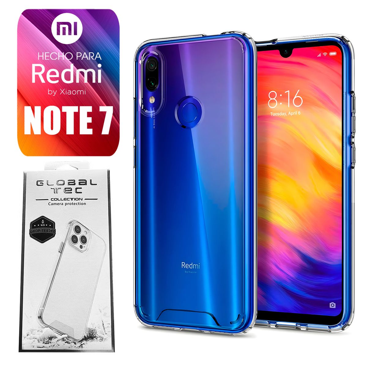 ASIA IMPORT - Space Case Para Xiaomi Redmi Note 7 Transparente