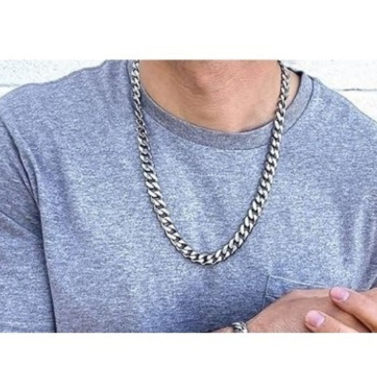 OEM - Cadena Hombre Eslabon Grueso Fino Acero Inoxidable 316L