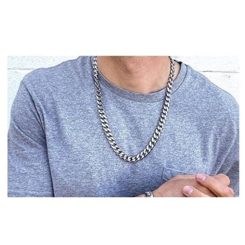 OEM - Cadena Hombre Eslabon Grueso Fino Acero Inoxidable 316L