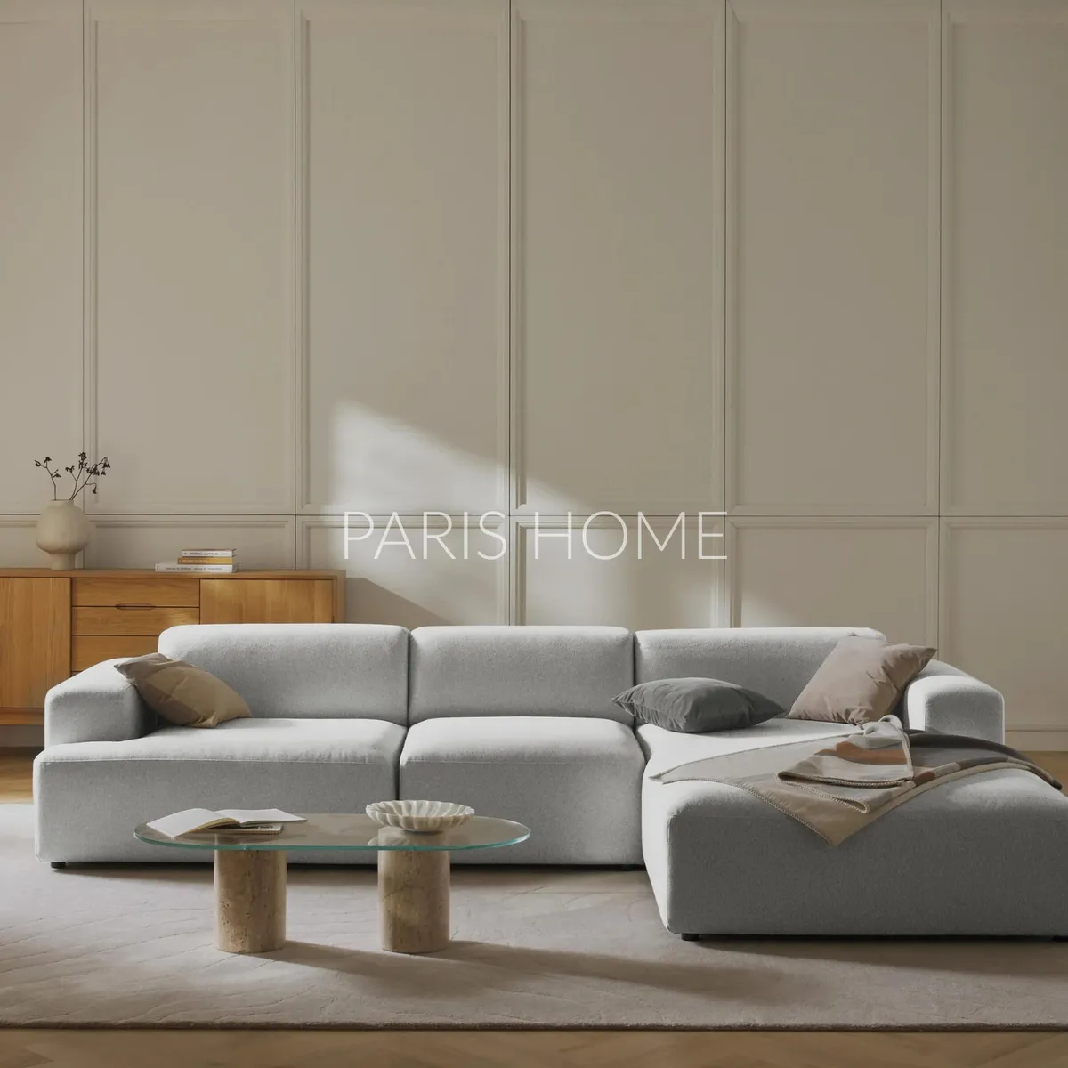 GENERICO - Sofá Derecho Seccional Esquinero Gala 4 Plz Tejido - Gris Claro