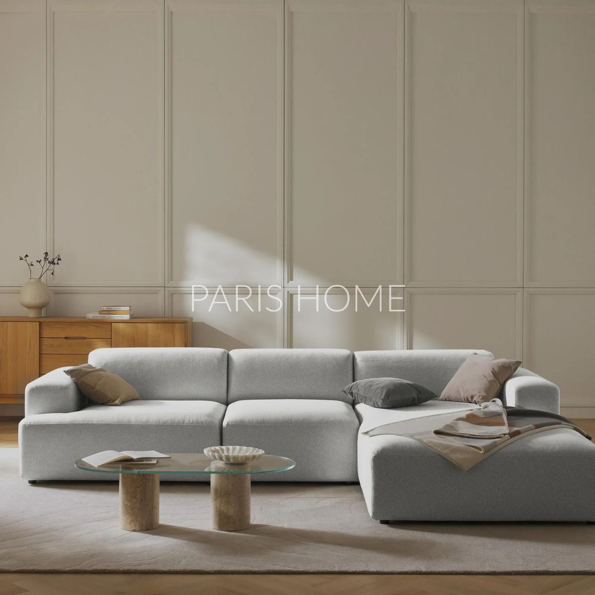 GENERICO - Sofá Derecho Seccional Esquinero Gala 4 Plz Tejido - Gris Claro