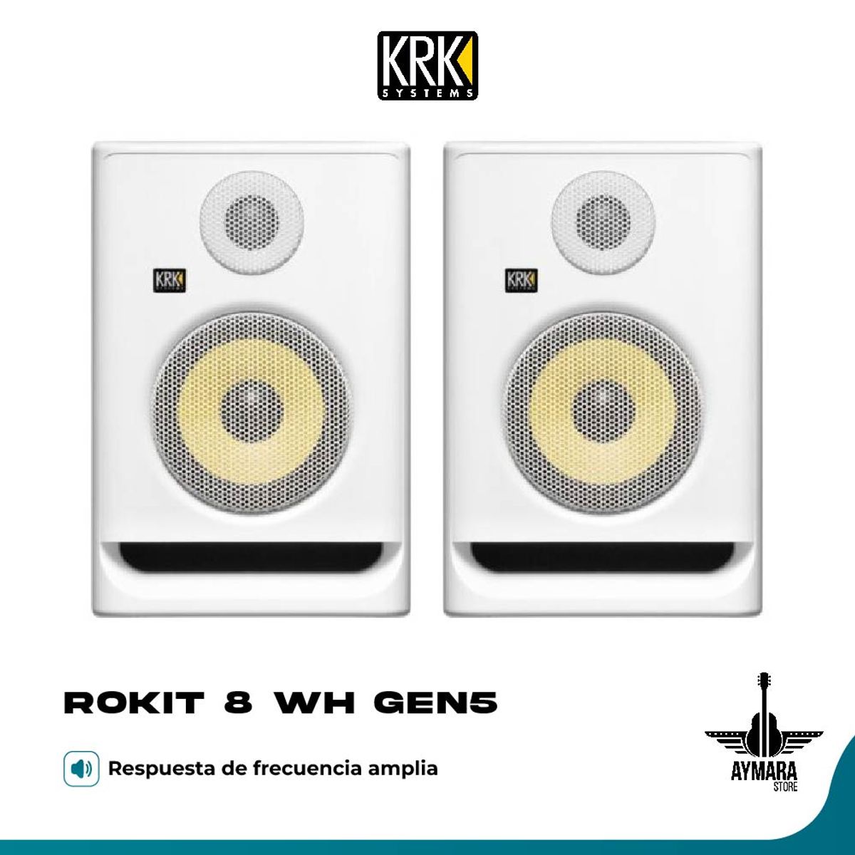 KRK - KRK ROKIT 8 WH (GEN5) Monitores de Estudio