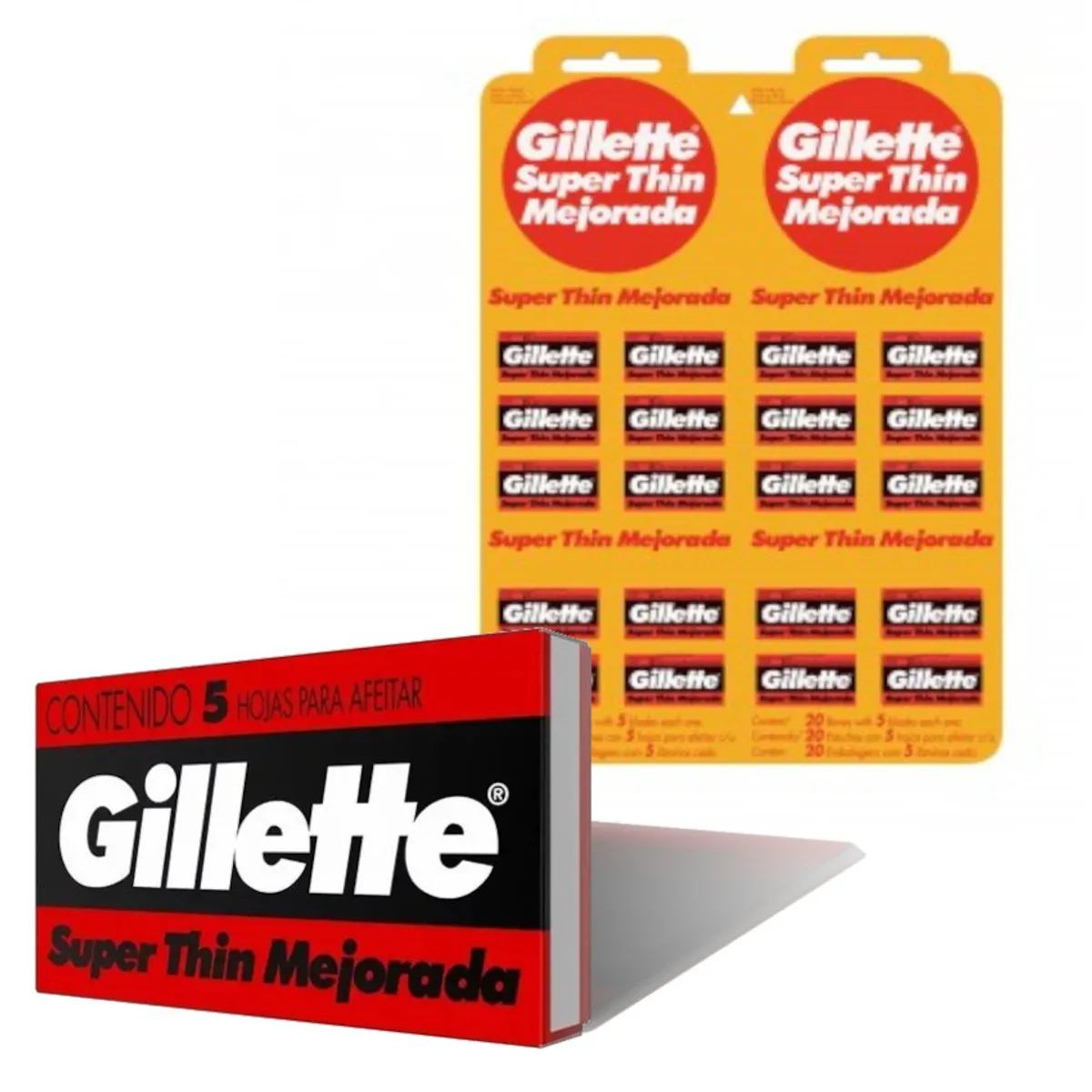 GILLETTE - 2 Blister Hoja Afeitar Gillette Hojilla Acero Inox Barberia