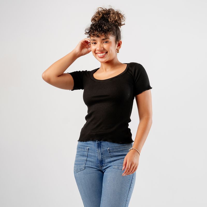 ROXJES JEANS - BASICO POLO RIB CON MANGAS ABRIL MUJER