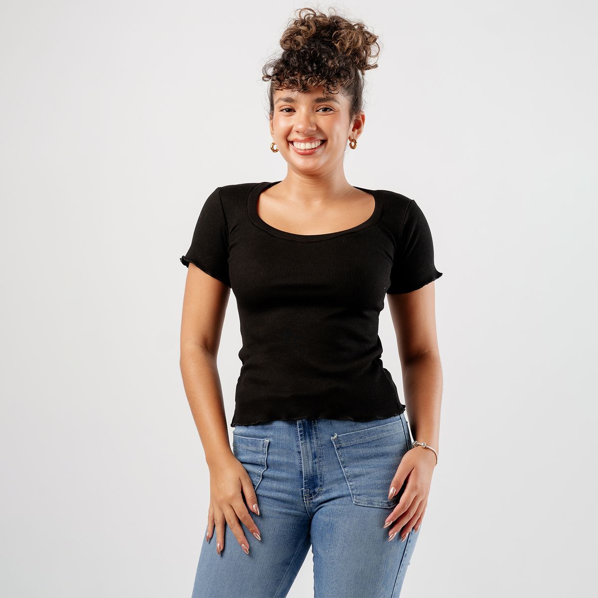 ROXJES JEANS - BASICO POLO RIB CON MANGAS ABRIL MUJER