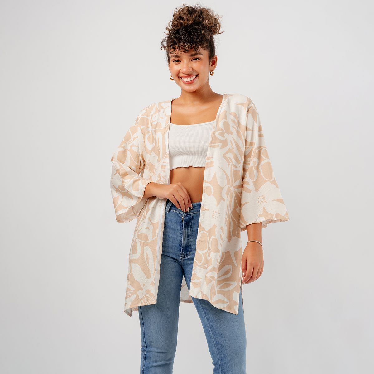 ROXJES JEANS - Kimono Capa En Lino Mujer Roxjes