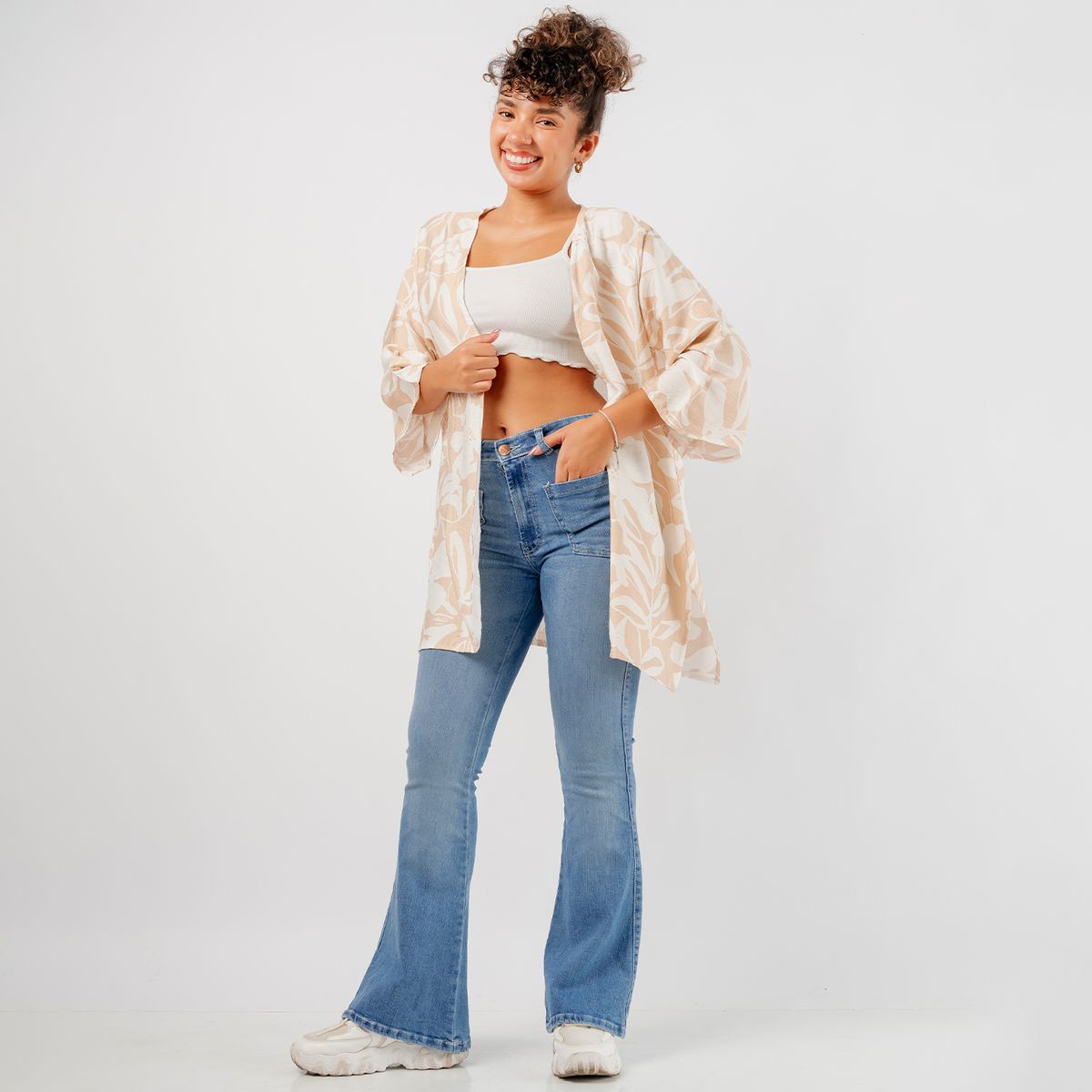 ROXJES JEANS - Kimono Capa En Lino Mujer Roxjes