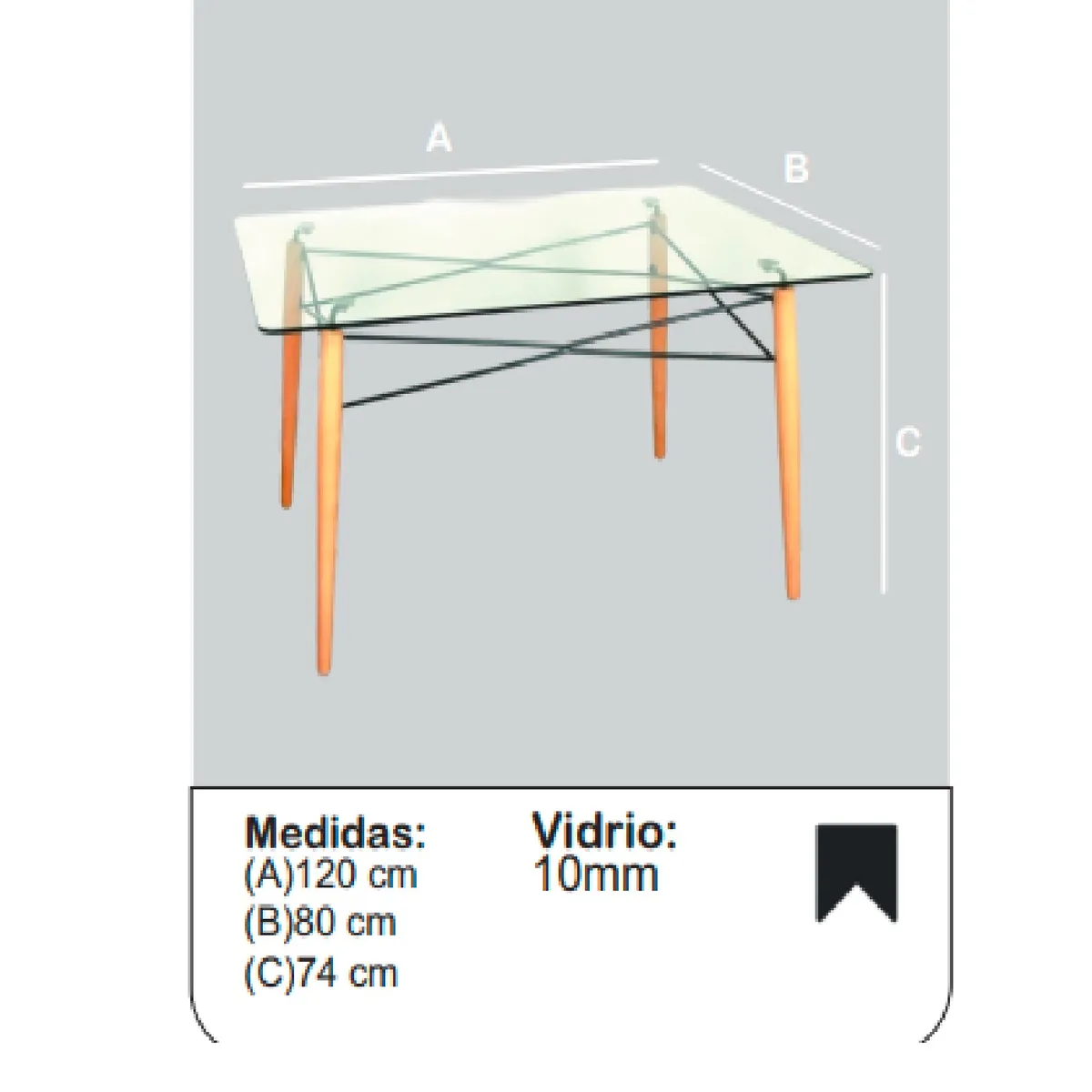 TU MESITA - Mesa de Comedor Viki con Vidrio TU MESITA