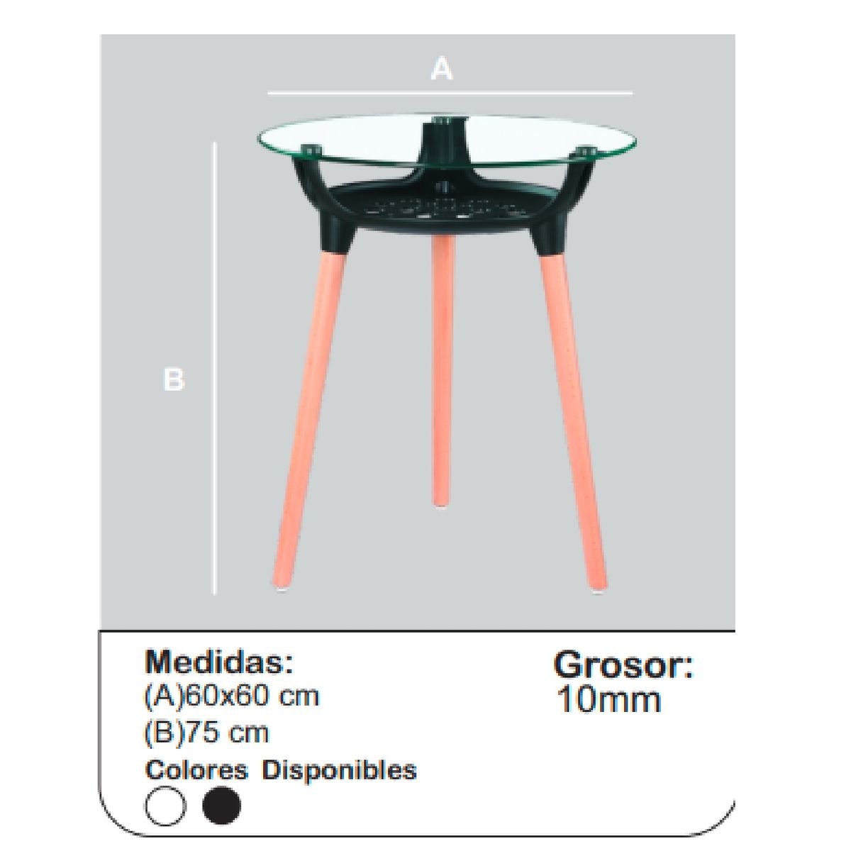 TU MESITA - Mesa de Comedor Liam Vidrio Circular TU MESITA