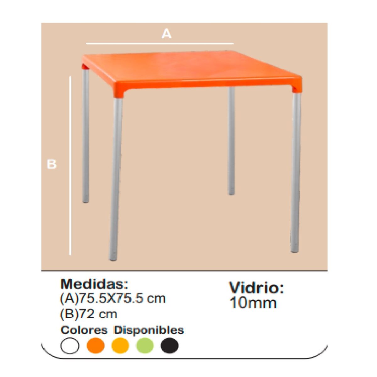 TU MESITA - Mesa Clásica de Comedor Rafaela color Rojo TU MESITA