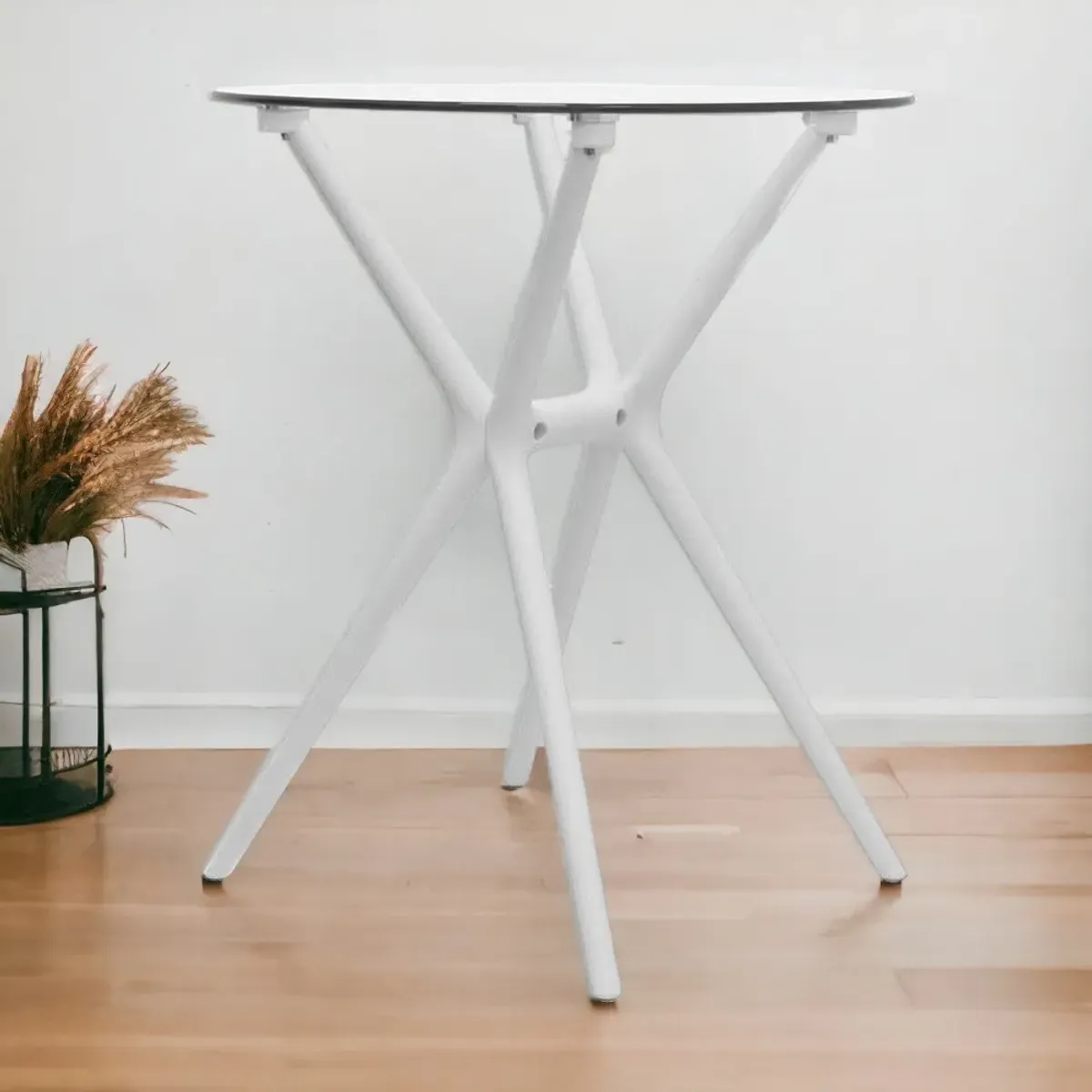TU MESITA - Mesa Minimalista Circular Panda Vidrio TU MESITA