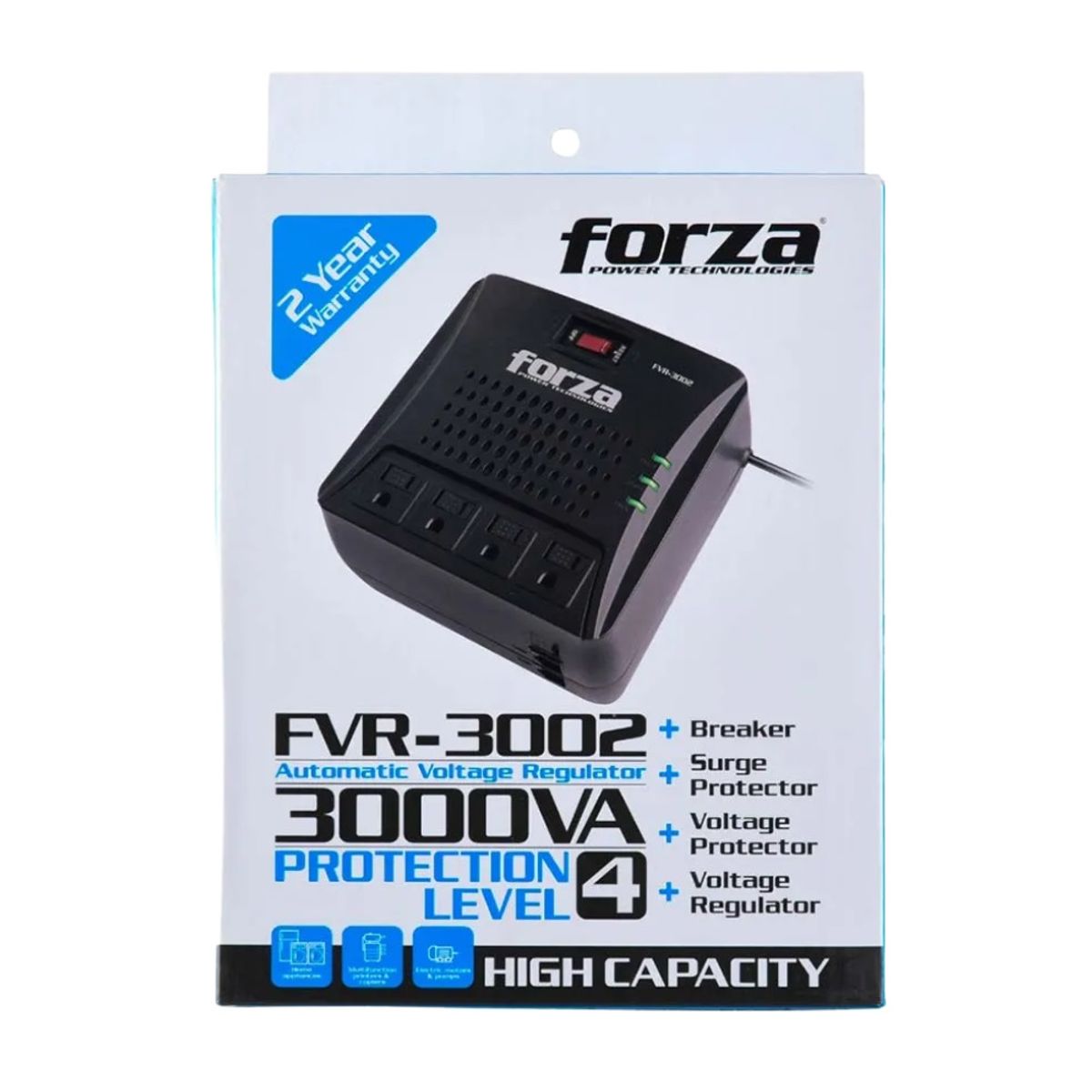 FORZA - Estabilizador Forza  4 Tomas/3000va/1500w 220v