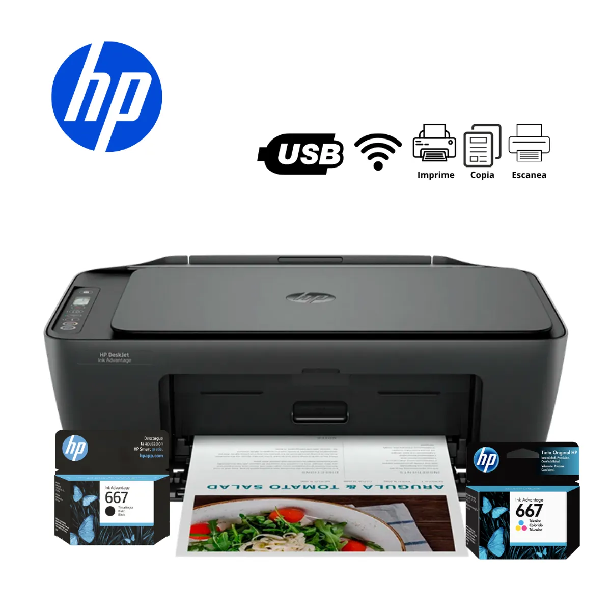 HP - Impresora HP Multifuncional IA 2874 Wifi