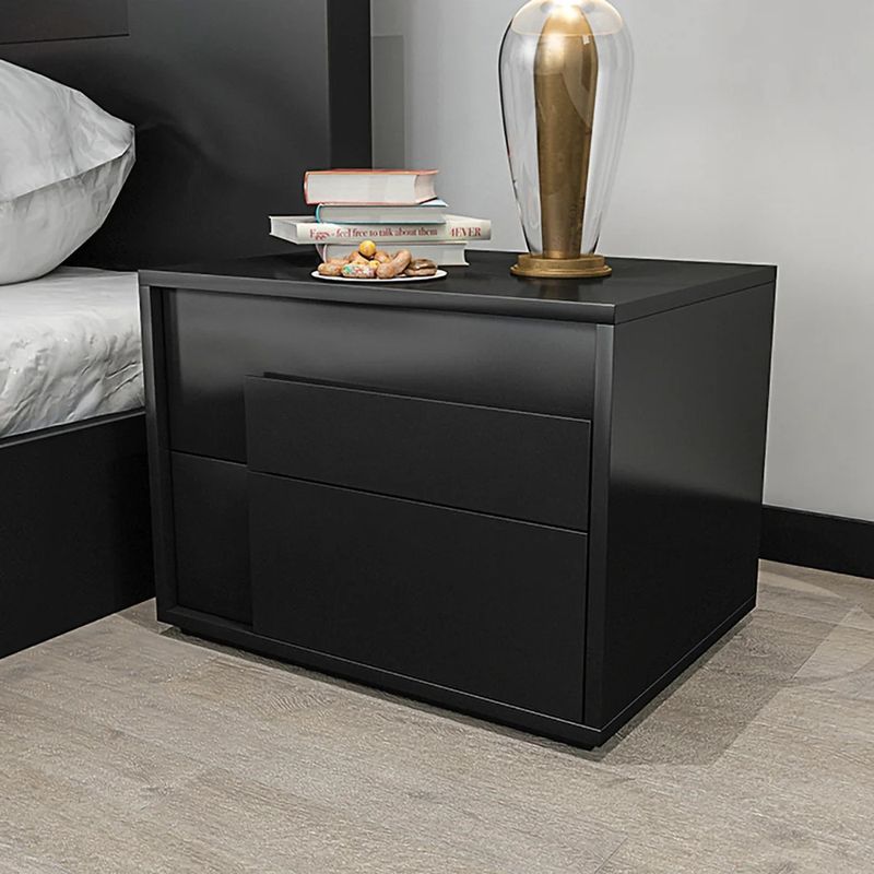 R&R MUEBLES - Velador Moderno Hiki Negro R&R MUEBLES