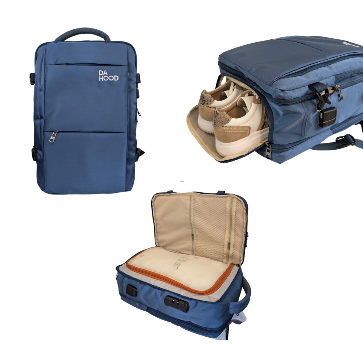 GENERICO - Mochila Viajera Deluxe DaHood para cabina y viajes Azul