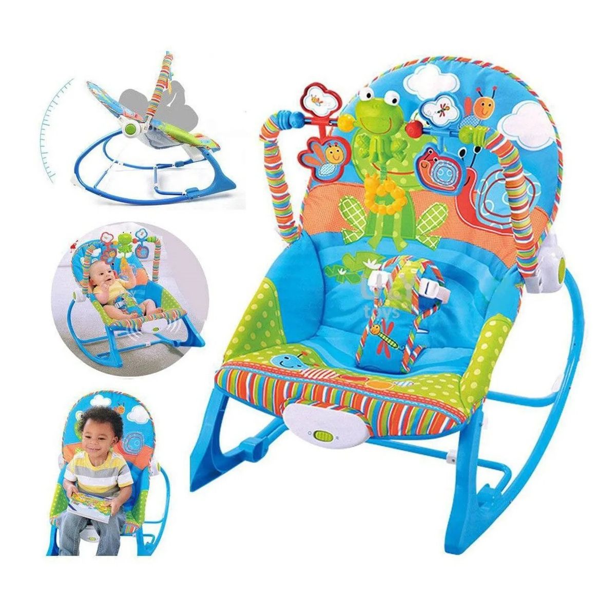 GENERICO - Silla Mecedora Musical Rocker 3 en 1 Ranita