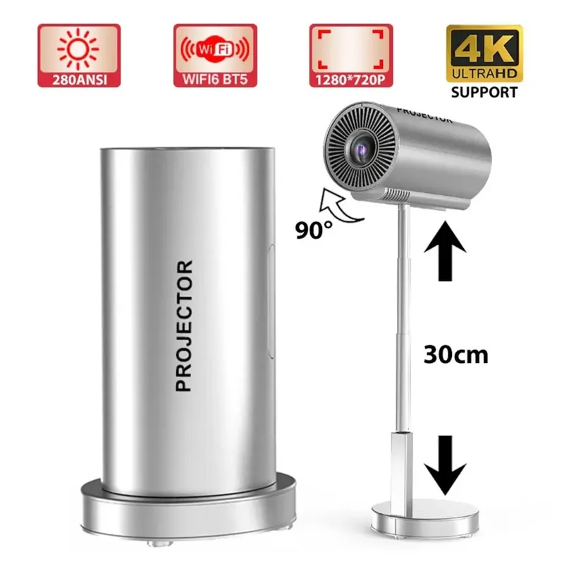 SEISA - Proyector Android Smart 4K con Base Soporte Portatil