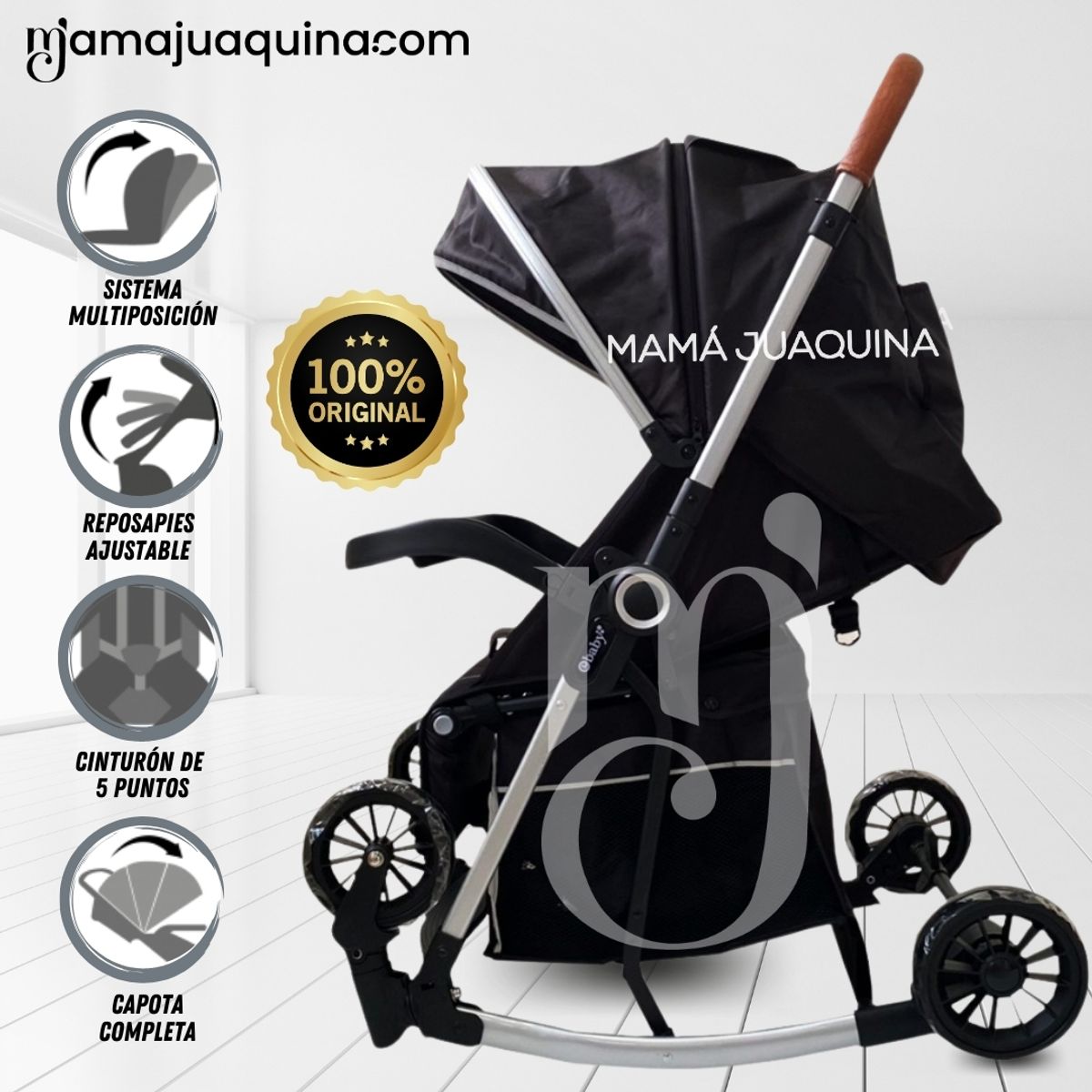 EBABY - Coche Mecedora de Lujo «EXUTOIRE» Black
