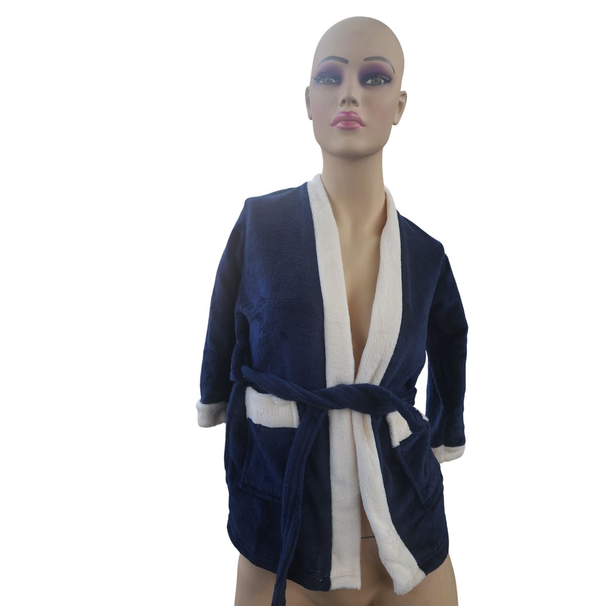 GENERICO - Bata de baño absorbente suave color azul