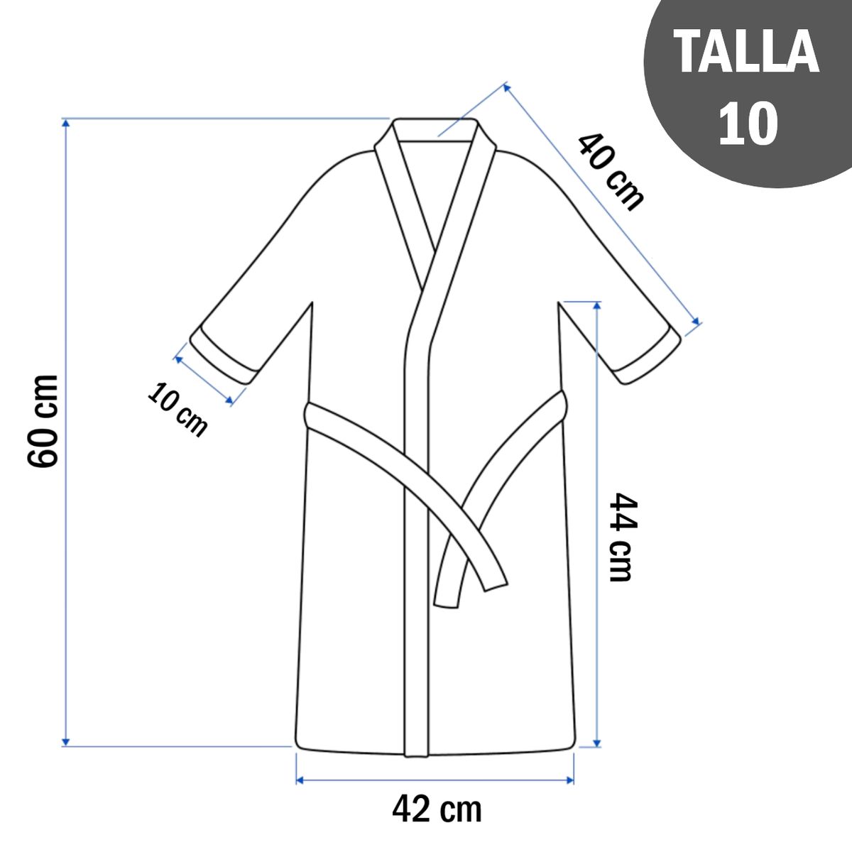 GENERICO - Bata de baño absorbente suave color azul