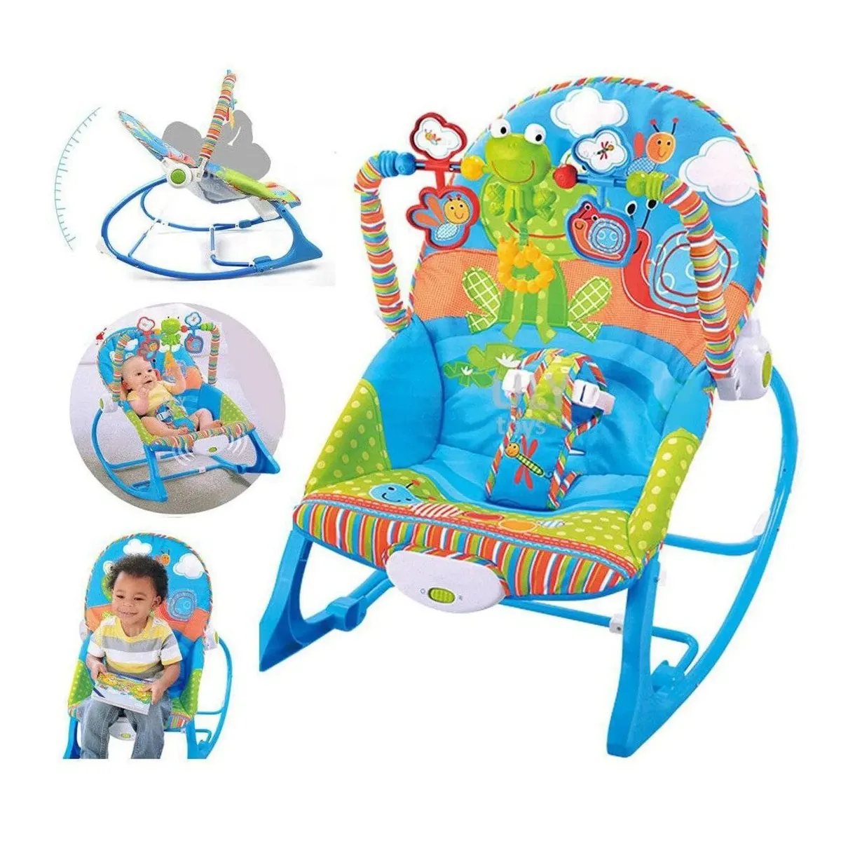 GENERICO - Silla Mecedora Musical Rocker 3en 1 Ranita