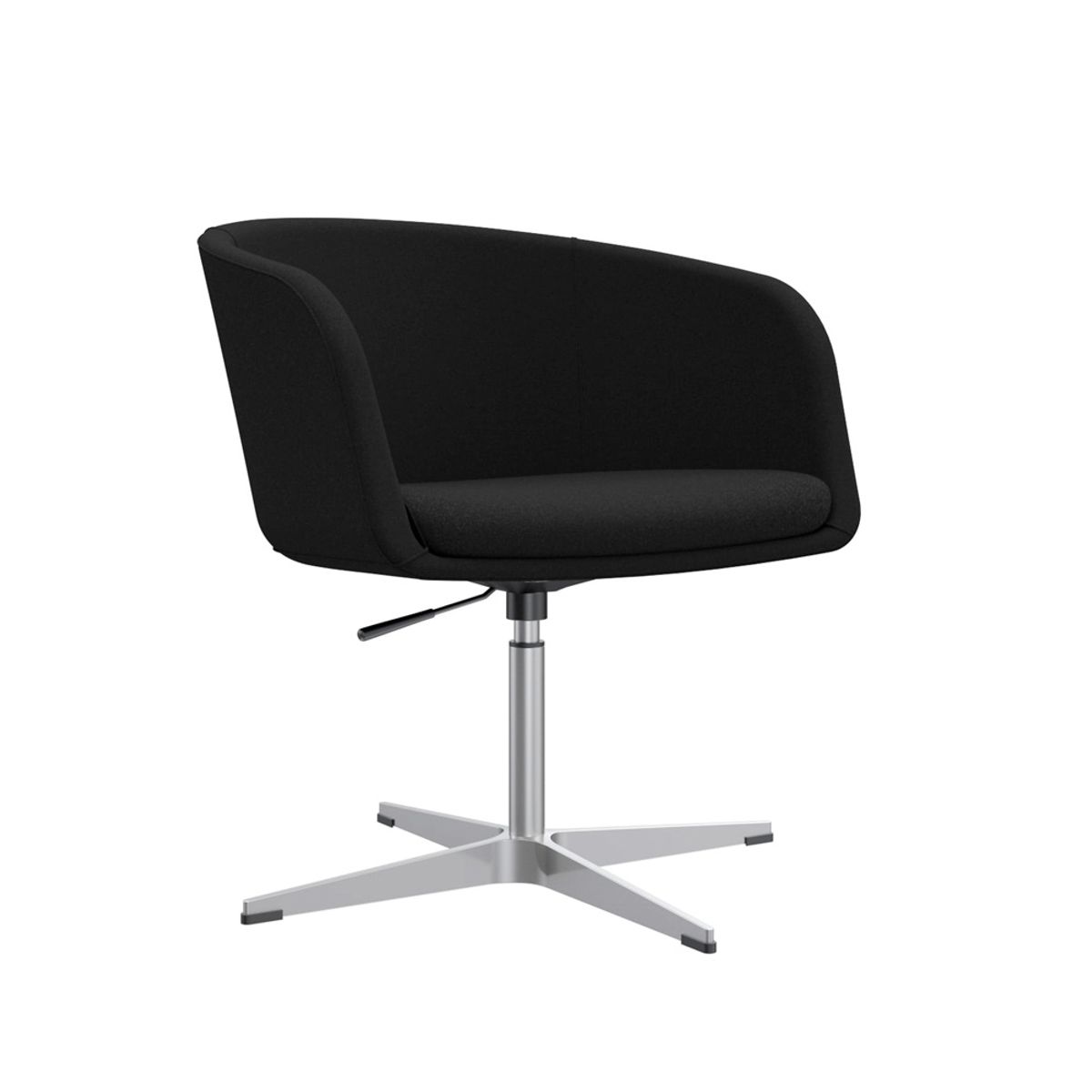 OFIDEAS - Poltrona Giratoria Boom Base Cross Negro Acolchada Ofideas