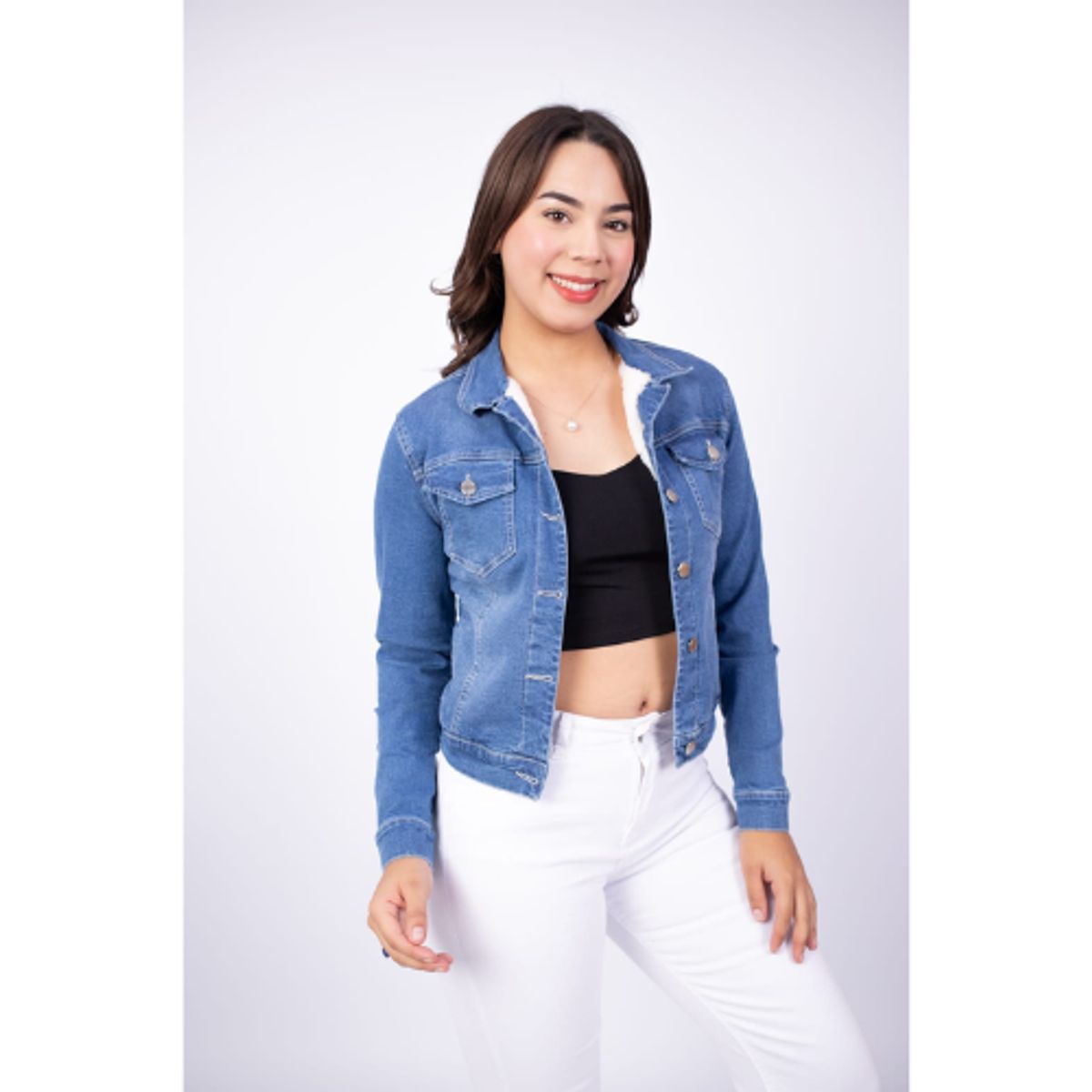 GENERICO - Casaca denim forro peluche strech