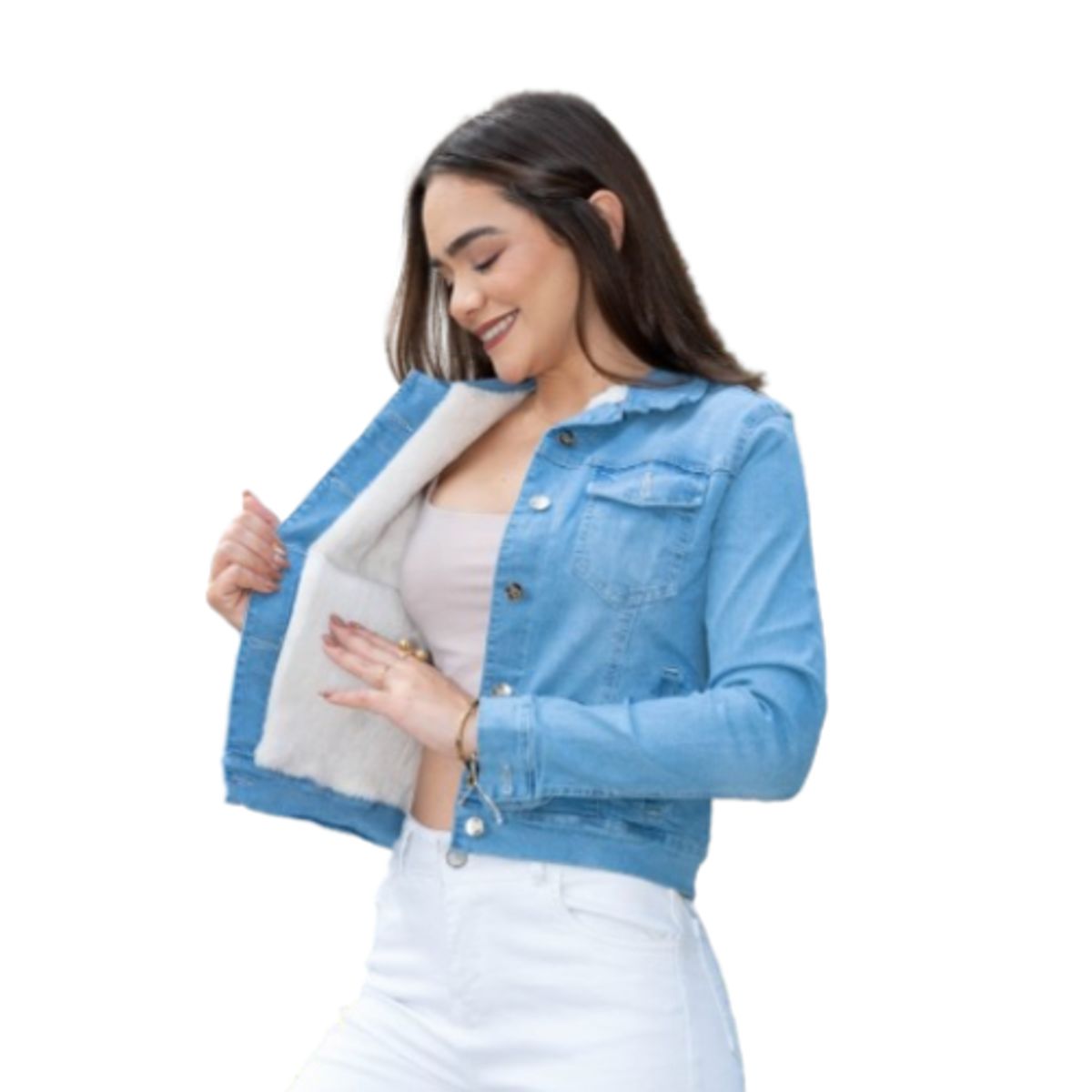 GENERICO - Casaca denim forro peluche strech