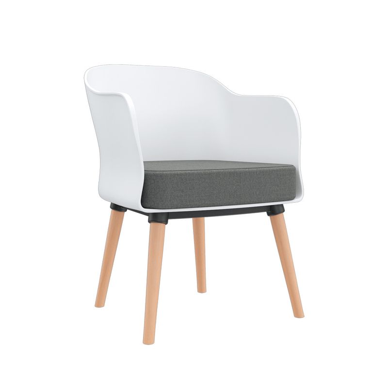 OFIDEAS - Poltrona Fija Lia Acolchada Color Blanco Tapiz Gris Ofideas
