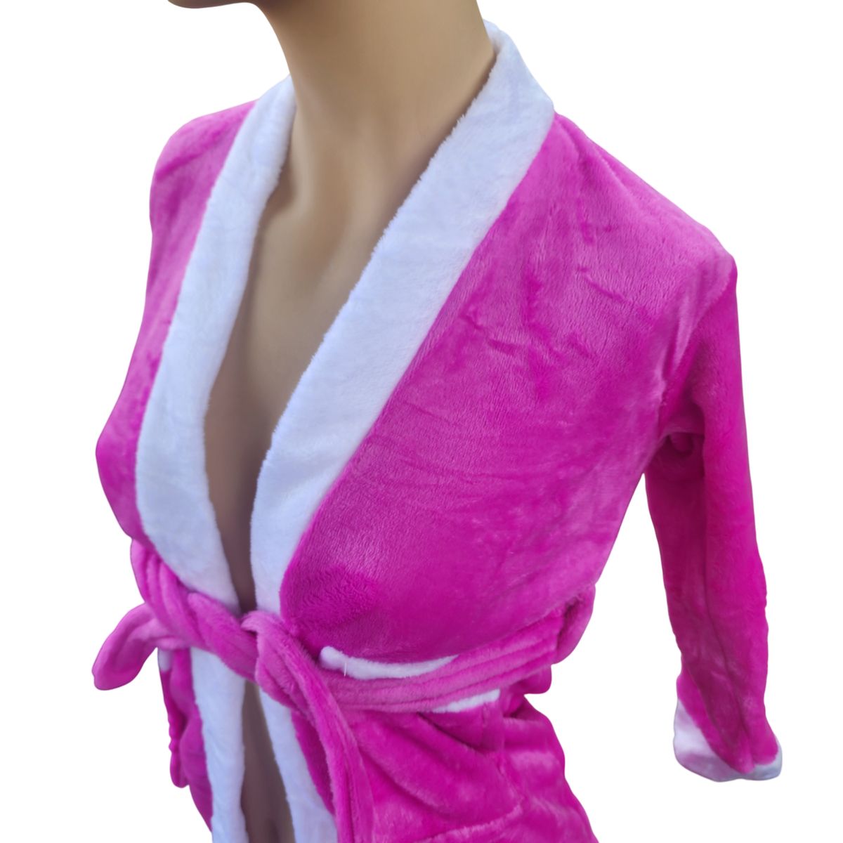 GENERICO - Bata de baño absorbente suave color Fucsia